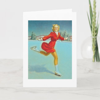 Cartes Pour Fêtes Annuelles patineuse