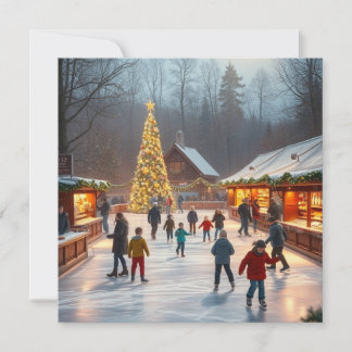 Cartes Pour Fêtes Annuelles Patinoire de Noël