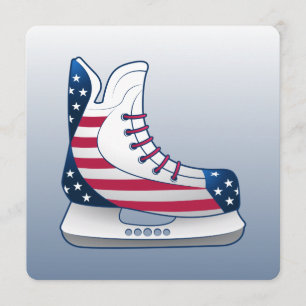 Cartes Pour Fêtes Annuelles Patins à hockey du 4 juillet