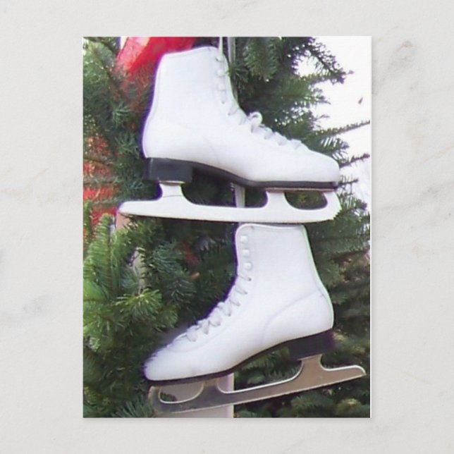 Cartes Pour Fêtes Annuelles Patins de glace de vacances (Devant)