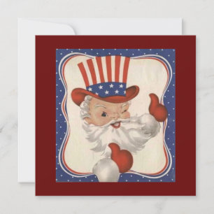 Cartes Pour Fêtes Annuelles Patriote vintage-américaine Père Noël