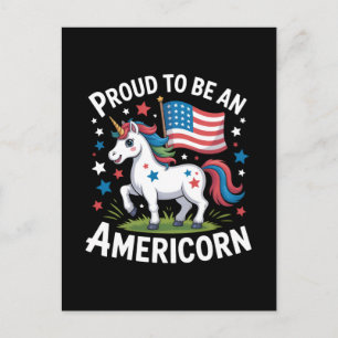 Cartes Pour Fêtes Annuelles Patriotic Americorn Unicorn 4 juillet Patriotic