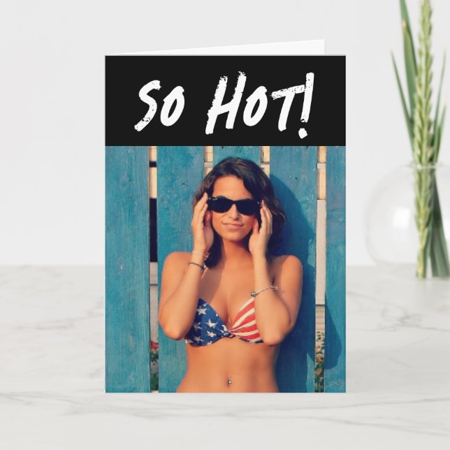 CARTES POUR FÊTES ANNUELLES PATRIOTIQUE USA BIKINI GIRL FUNNY BANTHDAN CARD (Devant)