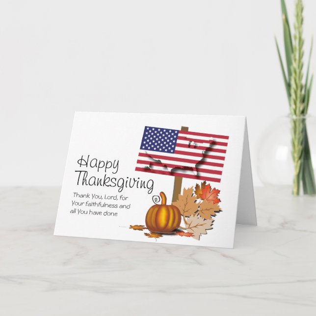 Cartes Pour Fêtes Annuelles Patriotique USA Thanksgiving (Devant)