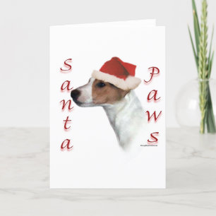 Cartes Pour Fêtes Annuelles Pattes de Jack Russell Terrier Père Noël
