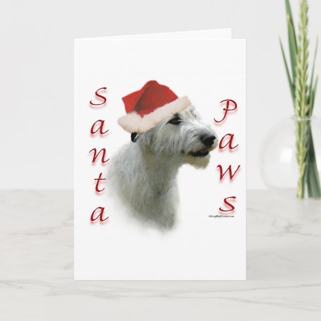Cartes Pour Fêtes Annuelles Pattes de Père Noël de chien-loup irlandais (Devant)