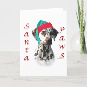 Cartes Pour Fêtes Annuelles Pattes de Père Noël de Dalmate (foie)