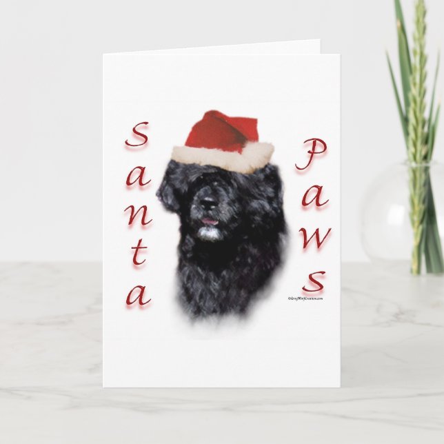Cartes Pour Fêtes Annuelles Pattes portugaises de Père Noël de chien d'eau (Devant)