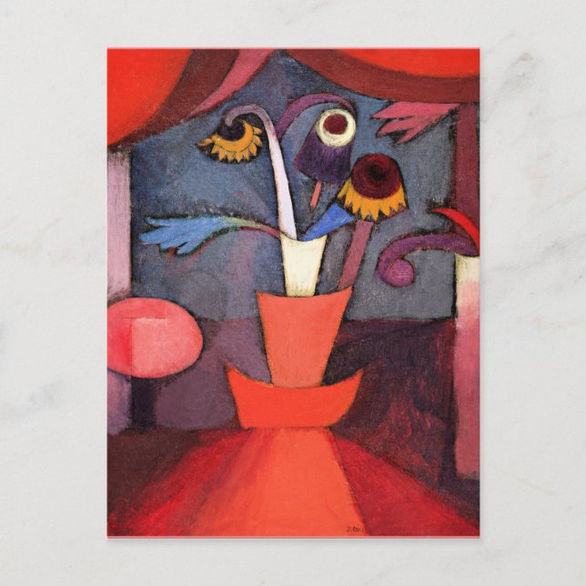 Cartes Pour Fêtes Annuelles Paul Klee, célèbre peinture, Fleur d'automne,  (Devant)