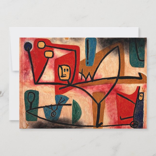 Cartes Pour Fêtes Annuelles Paul Klee - Ubermut Exuberance, art abstrait (Devant)