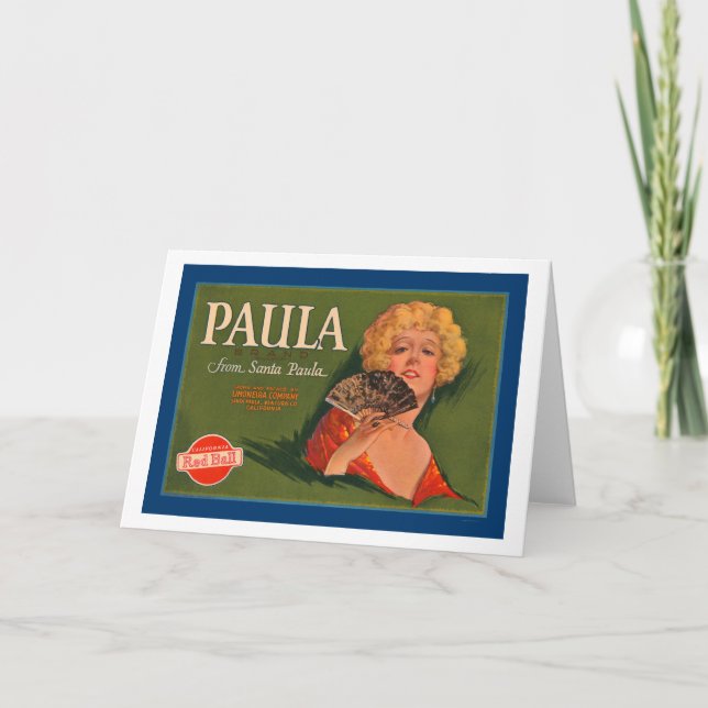 Cartes Pour Fêtes Annuelles Paula Brand de Père Noël Paula (Devant)