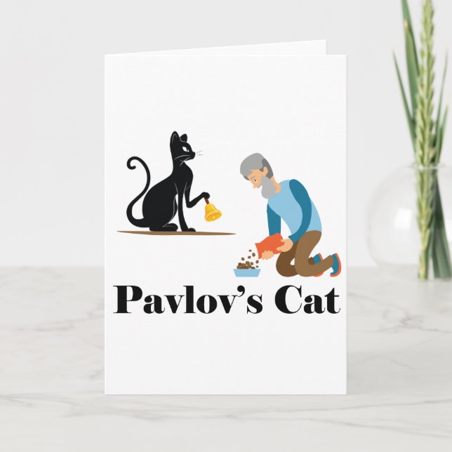 Cartes Pour Fêtes Annuelles Pavlov's Cat Funny Psychology (Devant)