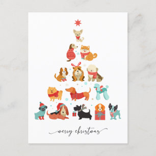 Cartes Pour Fêtes Annuelles Paw-some Christmas Tree - Un jour férié à la traîn