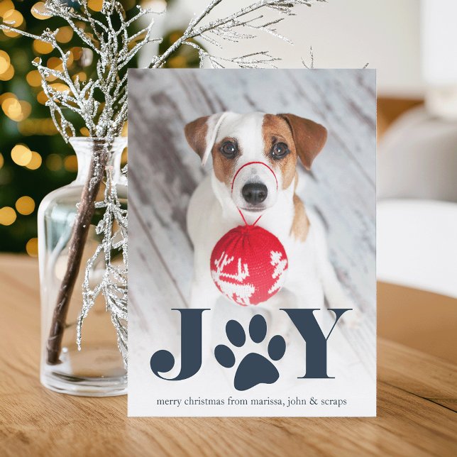 Cartes Pour Fêtes Annuelles Paws | Pet Photo Holiday Card (Créateur téléchargé)