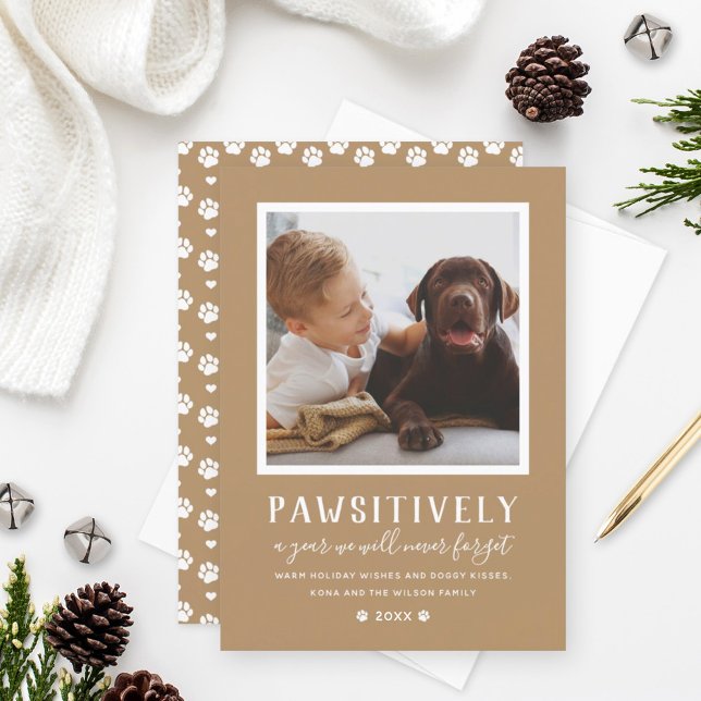 Cartes Pour Fêtes Annuelles Pawsitivement Inoubliable Année Tan Chien Photo Va (Créateur téléchargé)