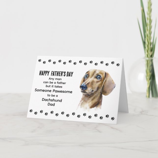 Cartes Pour Fêtes Annuelles Pawsome Best Dachshund Chien Fête des pères papa (Devant)