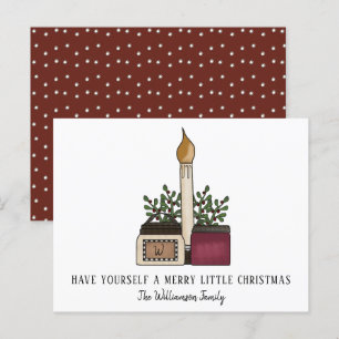 Cartes Pour Fêtes Annuelles Pays Bougies rustiques et baies Noël