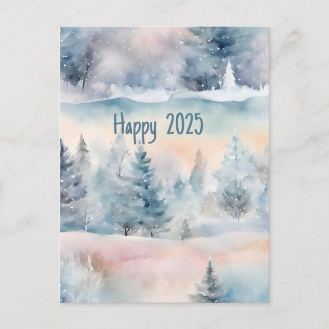 Cartes Pour Fêtes Annuelles pays des merveilles d'hiver - Joyeux 2025 (Devant)
