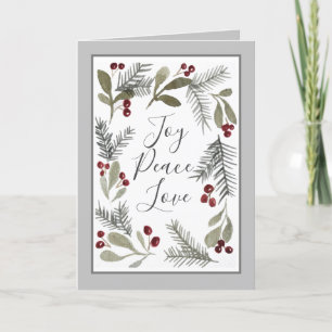 Cartes Pour Fêtes Annuelles Pays moderne Joie Paix Amour Noël