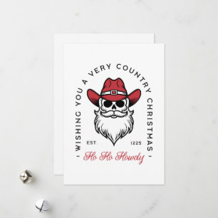 Cartes Pour Fêtes Annuelles Pays Noël Howdy Père Noël voeux de cowboy