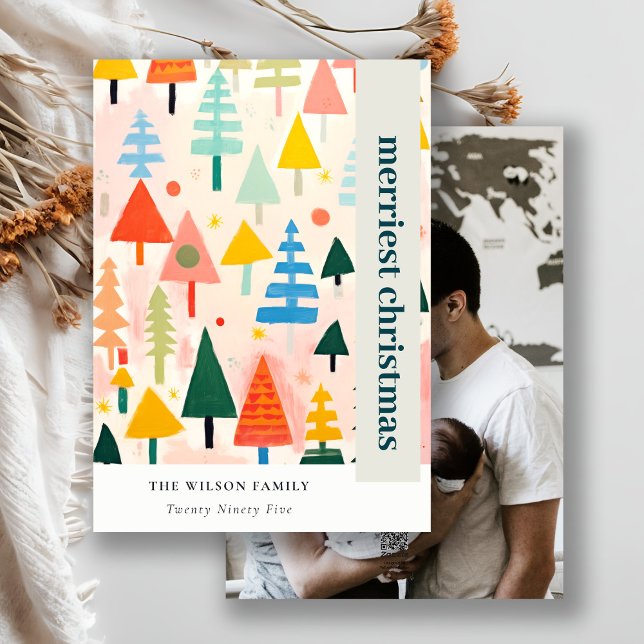 Cartes Pour Fêtes Annuelles Paysage de Noël Abstrait et coloré (Créateur téléchargé)