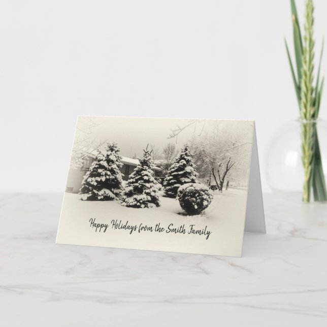 Cartes Pour Fêtes Annuelles Paysage des pins d'hiver (Devant)