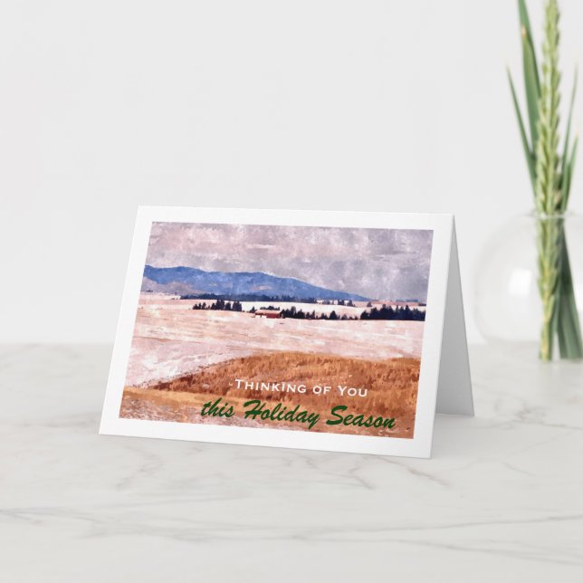 Cartes Pour Fêtes Annuelles Paysage d'hiver de l'Idaho Palouse, Noël (Devant)
