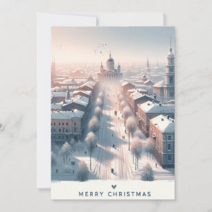 Cartes Pour Fêtes Annuelles Paysage d'hiver ukrainien - Aquarelle