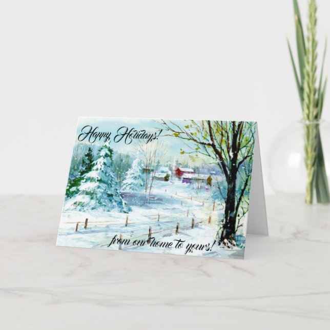 Cartes Pour Fêtes Annuelles Paysage du pays heureux (Devant)