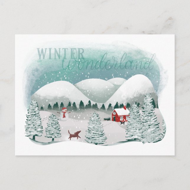 Cartes Pour Fêtes Annuelles Paysage hivernal féerique (Devant)