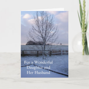 Cartes Pour Fêtes Annuelles Paysage hivernal Fille Mari Noël