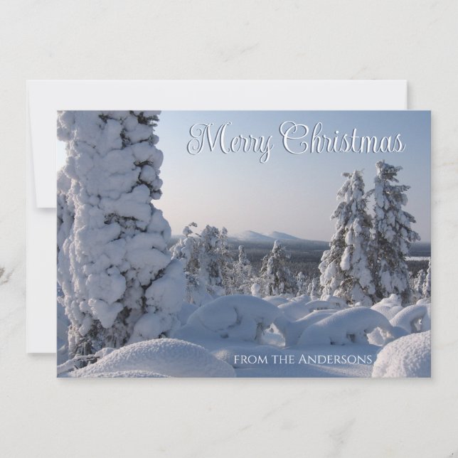 Cartes Pour Fêtes Annuelles Paysage hivernal pittoresque Joyeux Noël (Devant)