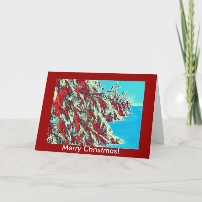 Cartes Pour Fêtes Annuelles paysage hivernal psychédélique (Devant)