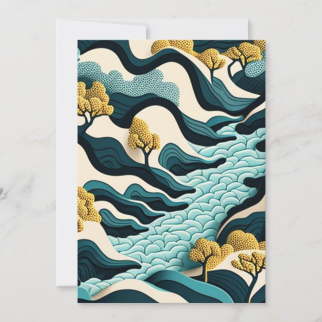 Cartes Pour Fêtes Annuelles Paysage moderne (Devant)