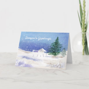 Cartes Pour Fêtes Annuelles Paysage neigeux
