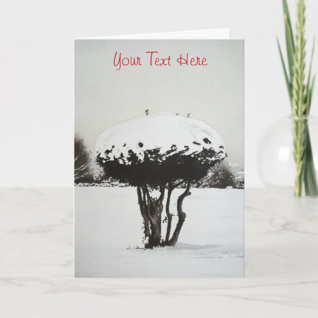 Cartes Pour Fêtes Annuelles paysage paysage de neige peinture pour noël (Devant)