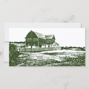 Cartes Pour Fêtes Annuelles Paysage rural maison de ferme de style coupe