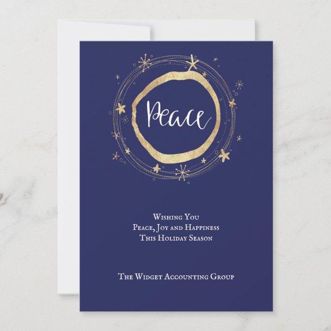 Cartes Pour Fêtes Annuelles Peace Corporate Blue Professional (Devant)