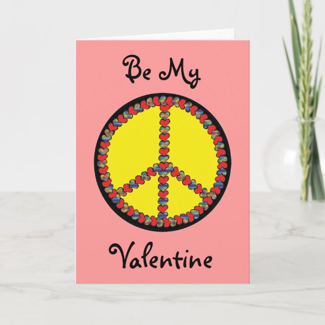 Cartes Pour Fêtes Annuelles Peace Heart Valentine's Day Card (Devant)