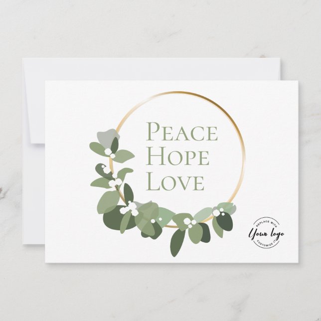 Cartes Pour Fêtes Annuelles Peace hope love green wath business logo (Devant)