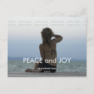 Cartes Pour Fêtes Annuelles Peace Joy Vacances Photo Simple voeux de Noël