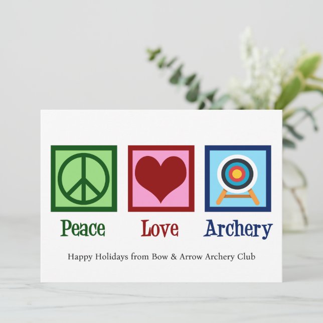Cartes Pour Fêtes Annuelles Peace Love Archery Noël mignon (Debout devant)