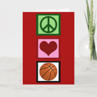 Peace Love Basketball mignon rouge
