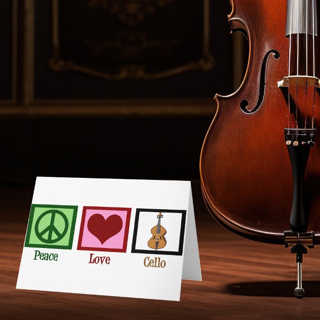 Cartes Pour Fêtes Annuelles Peace Love Cello (Créateur téléchargé)
