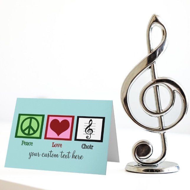 Cartes Pour Fêtes Annuelles Peace Love Choir Cute Custom Chorale Noël (Créateur téléchargé)