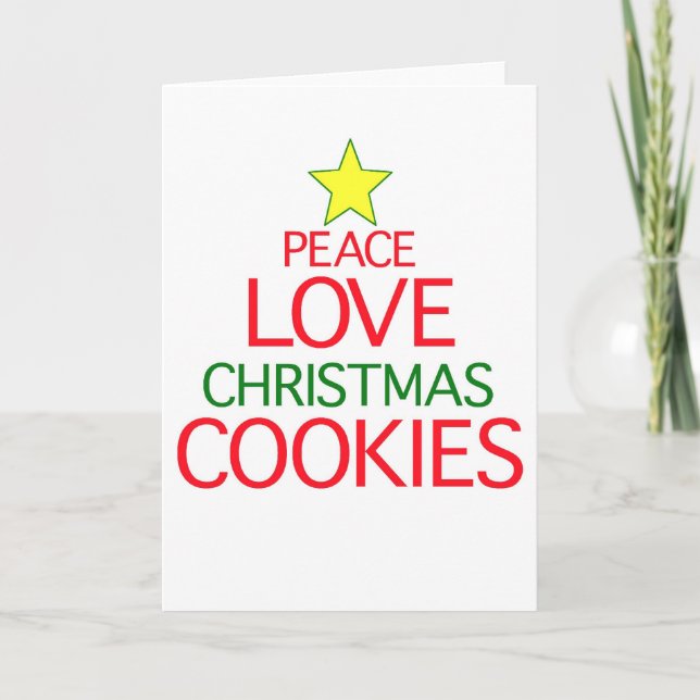 Cartes Pour Fêtes Annuelles Peace Love Cookies de Noël (Devant)