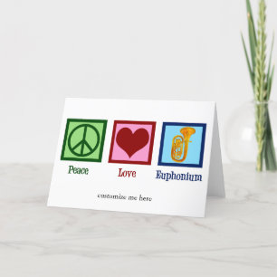 Cartes Pour Fêtes Annuelles Peace Love Euphonium Cute personnalisable