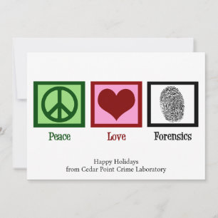 Cartes Pour Fêtes Annuelles Peace Love Forensics Custom Christmas