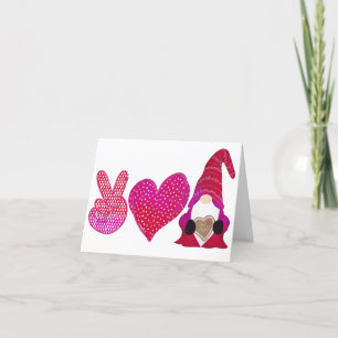 Cartes Pour Fêtes Annuelles Peace Love Gnome   Sublimation de la Saint Valenti