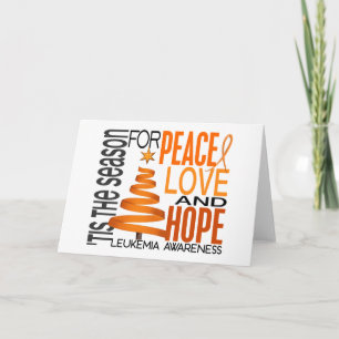 Cartes Pour Fêtes Annuelles Peace Love Hope Christmas Holiday Leukemia